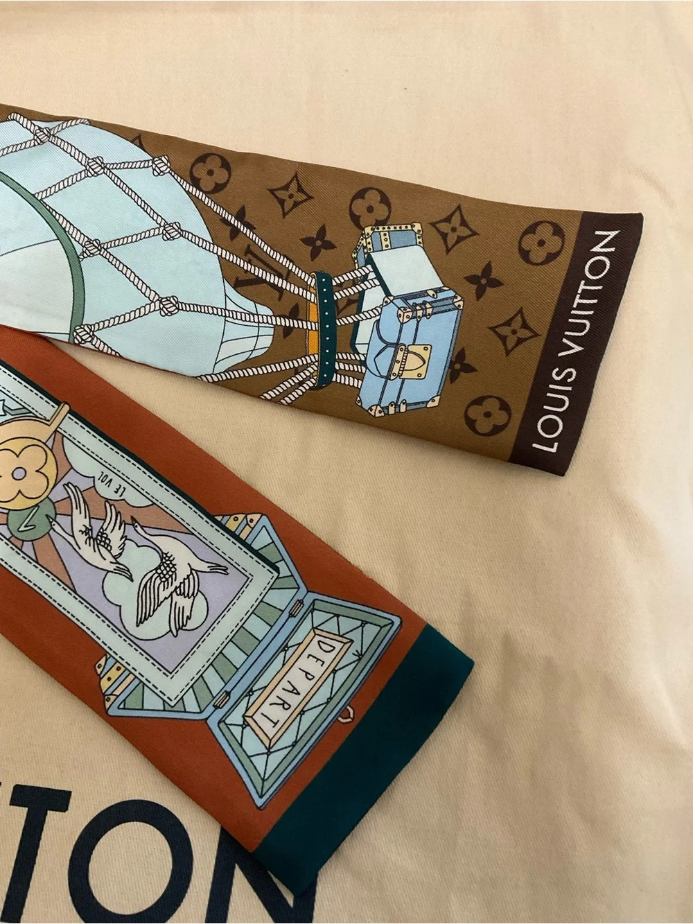 Louis Vuitton Brown & Orange Journey Bandeau with Pastel Motifs